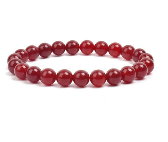 Red Agate Natural Stone Beaded Bracelet